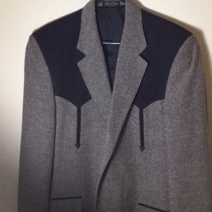 Black Suede and Heather Tweed Sport Coat